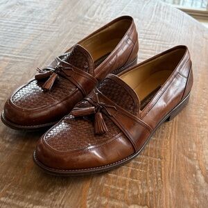 Johnston & Murphy Woven Brown Leather Loafers